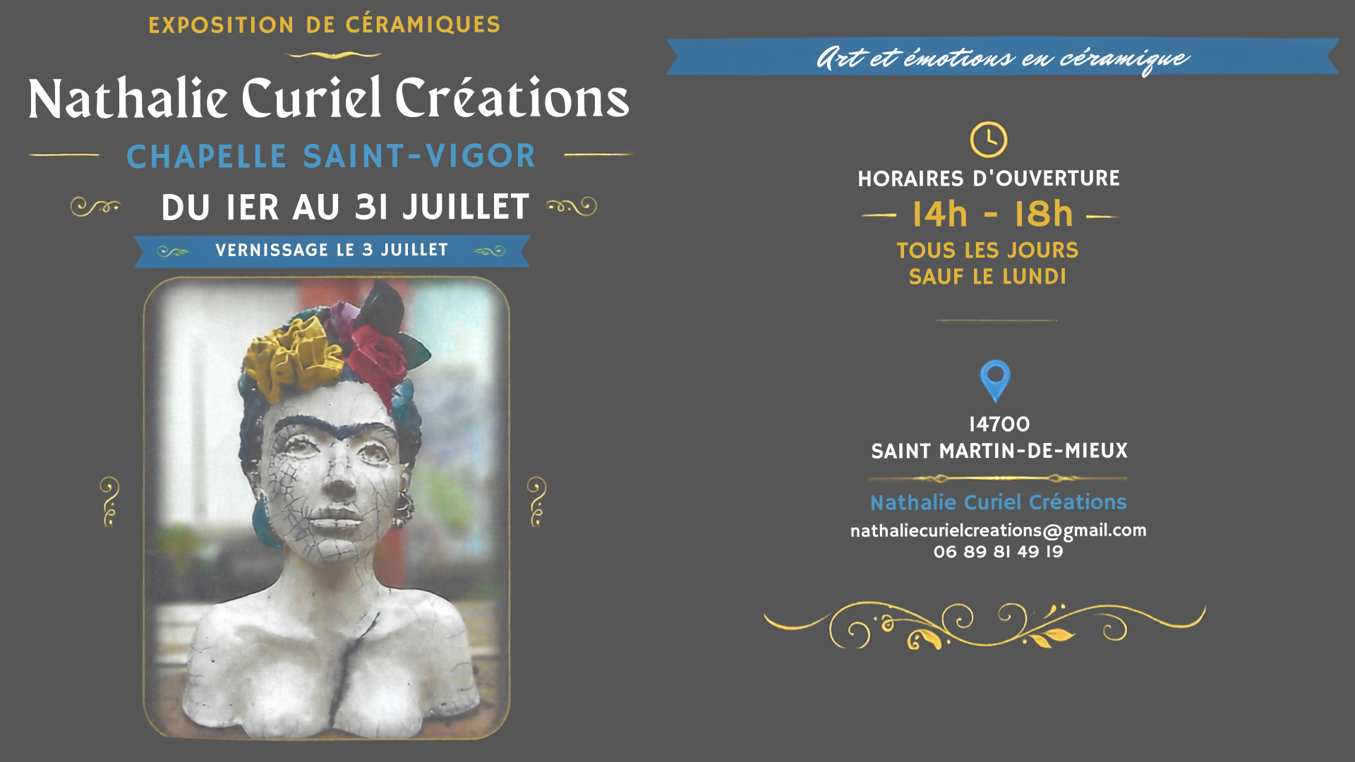 Exposition de céramiques Saint-Vigor de Mieux Saint-Martin-de-Mieux 2026-07-01