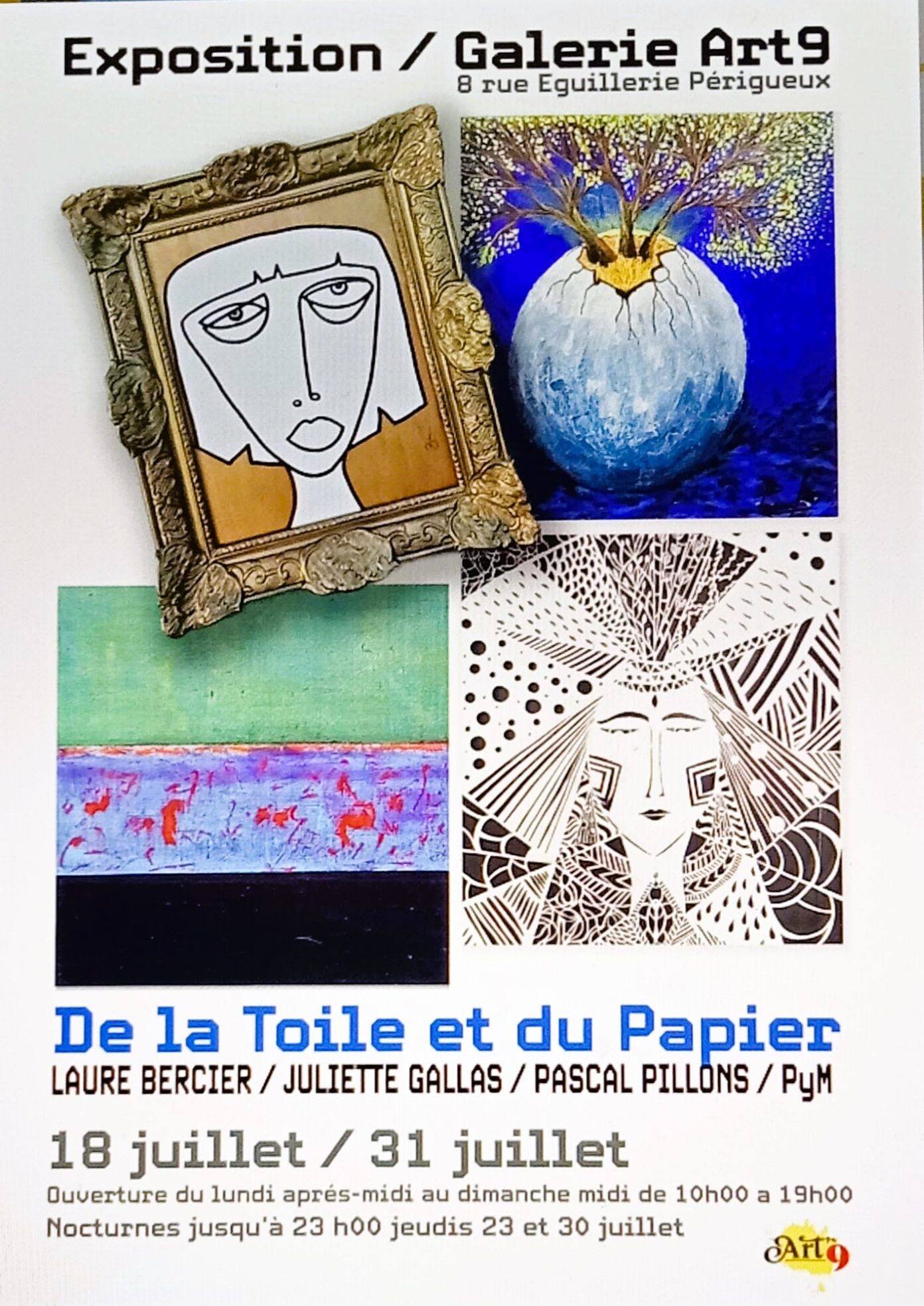Exposition De la Toile et du Papier ART9 Galerie Art9 Périgueux
