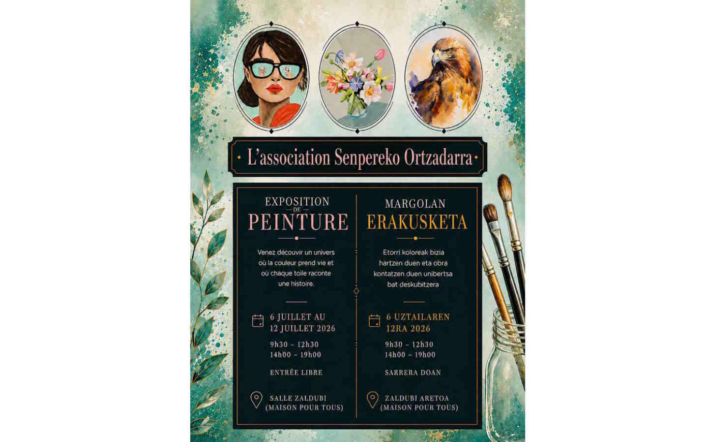 Exposition de peinture Senpereko ortzadarra Rue Ibarbidea Saint-Pée-sur-Nivelle