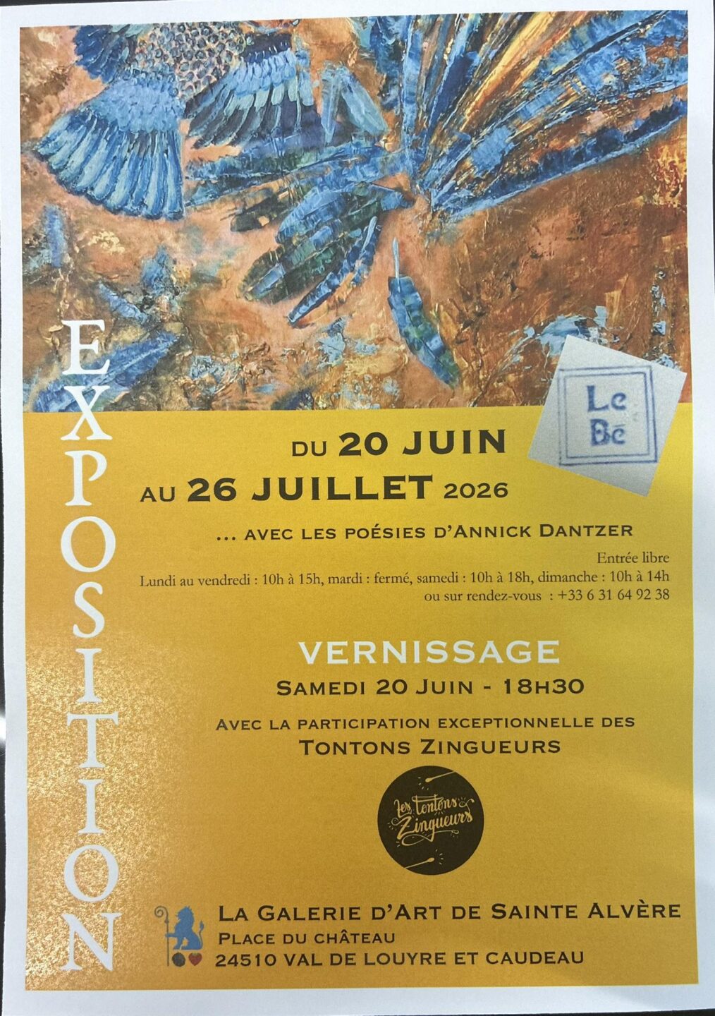 Exposition de peintures et poésies Place du Château Val de Louyre et Caudeau