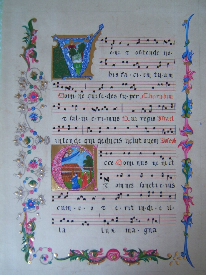Exposition d’enluminures et calligraphies, Les jardins de la Tuilerie Neuve, Saint-Pryvé-Saint-Mesmin