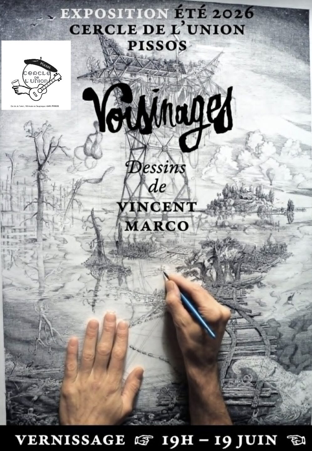 Exposition Dessins de Vincent MARCO Voisinages – Cercle de l’Union Pissos