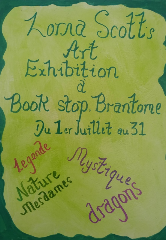 Exposition Lorna Scott Libraire et galerie Bookstop Brantôme en Périgord