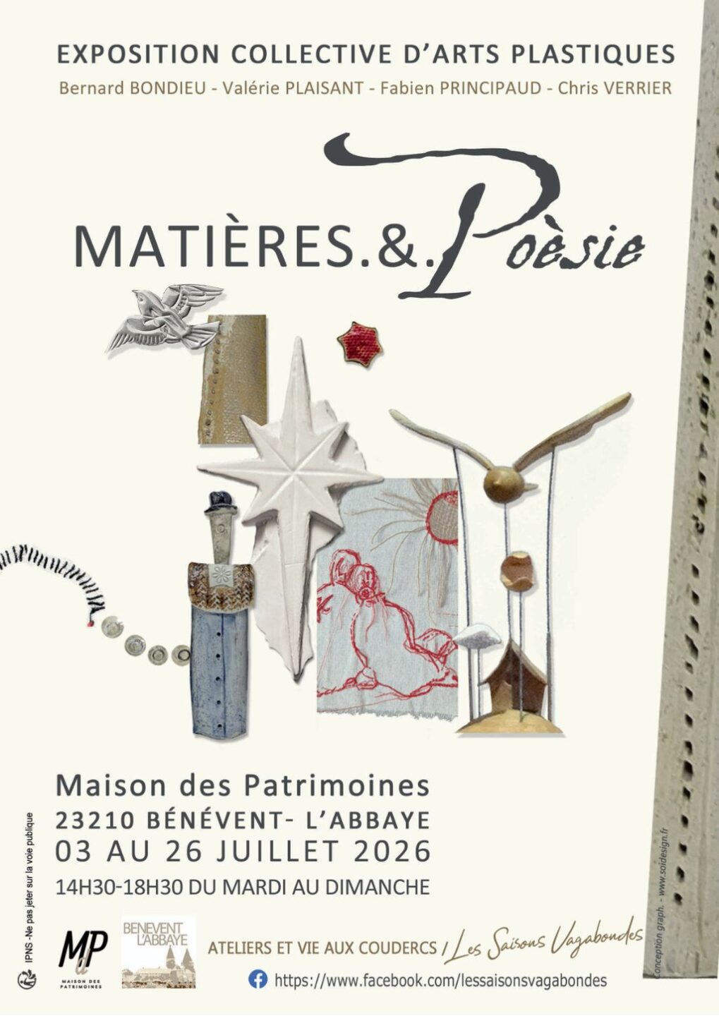 Exposition Matières & Poèsie Bénévent-l’Abbaye