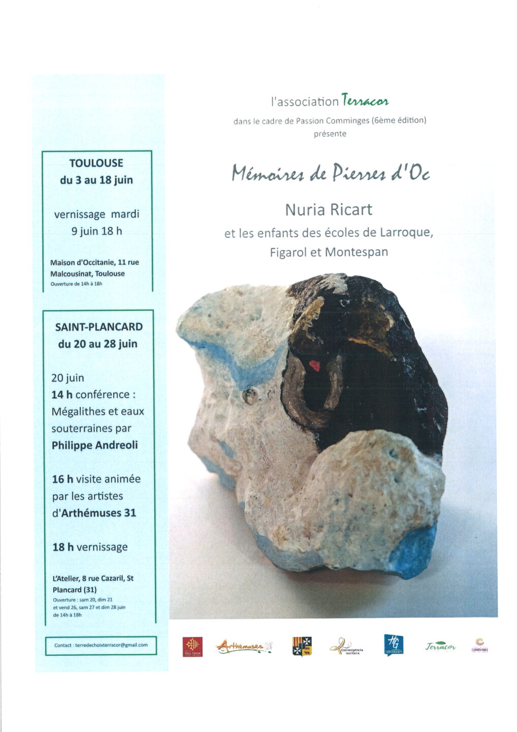 EXPOSITION MEMOIRES DE PIERRE ATELIER ANNIE GABRIELLE MALLET Saint-Plancard