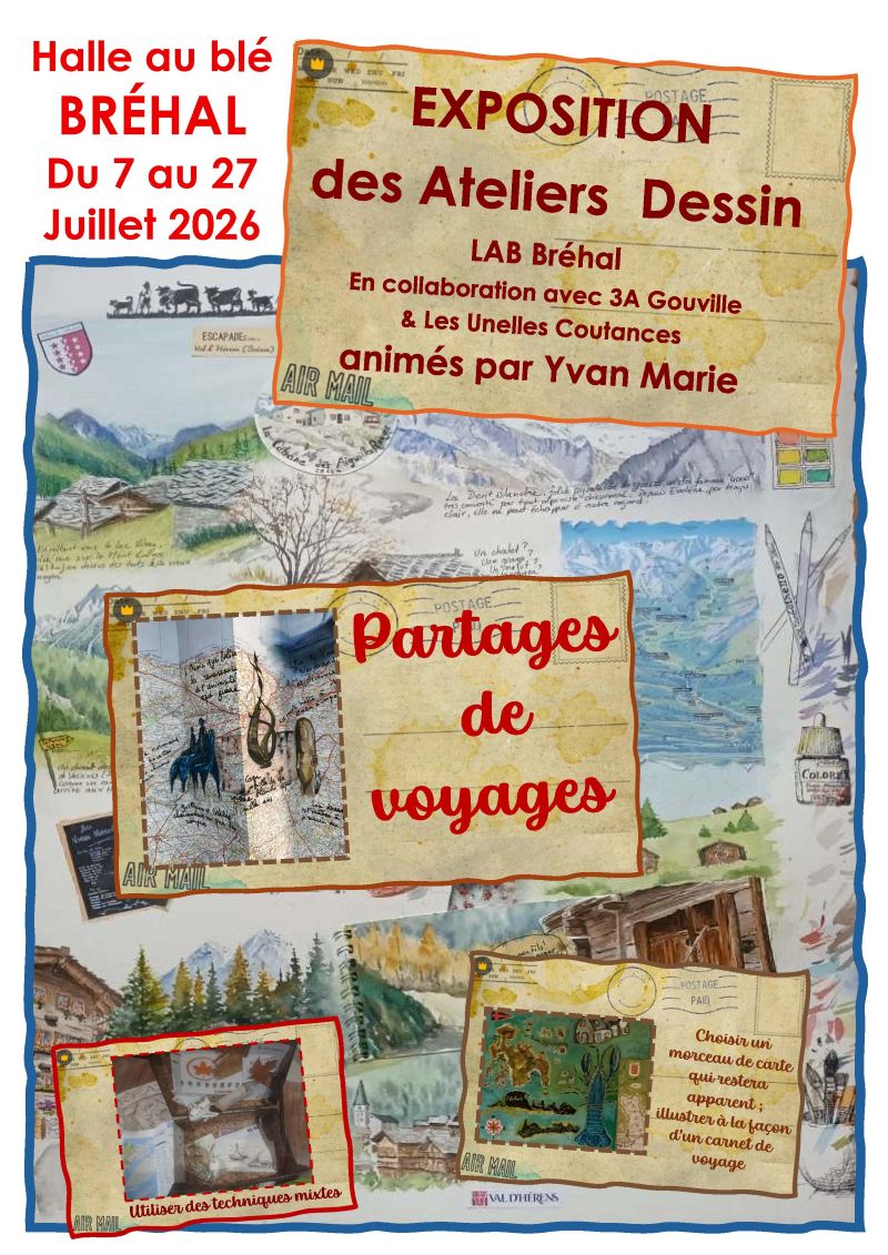 Exposition Partage de voyages Rue du Général de Gaulle Bréhal