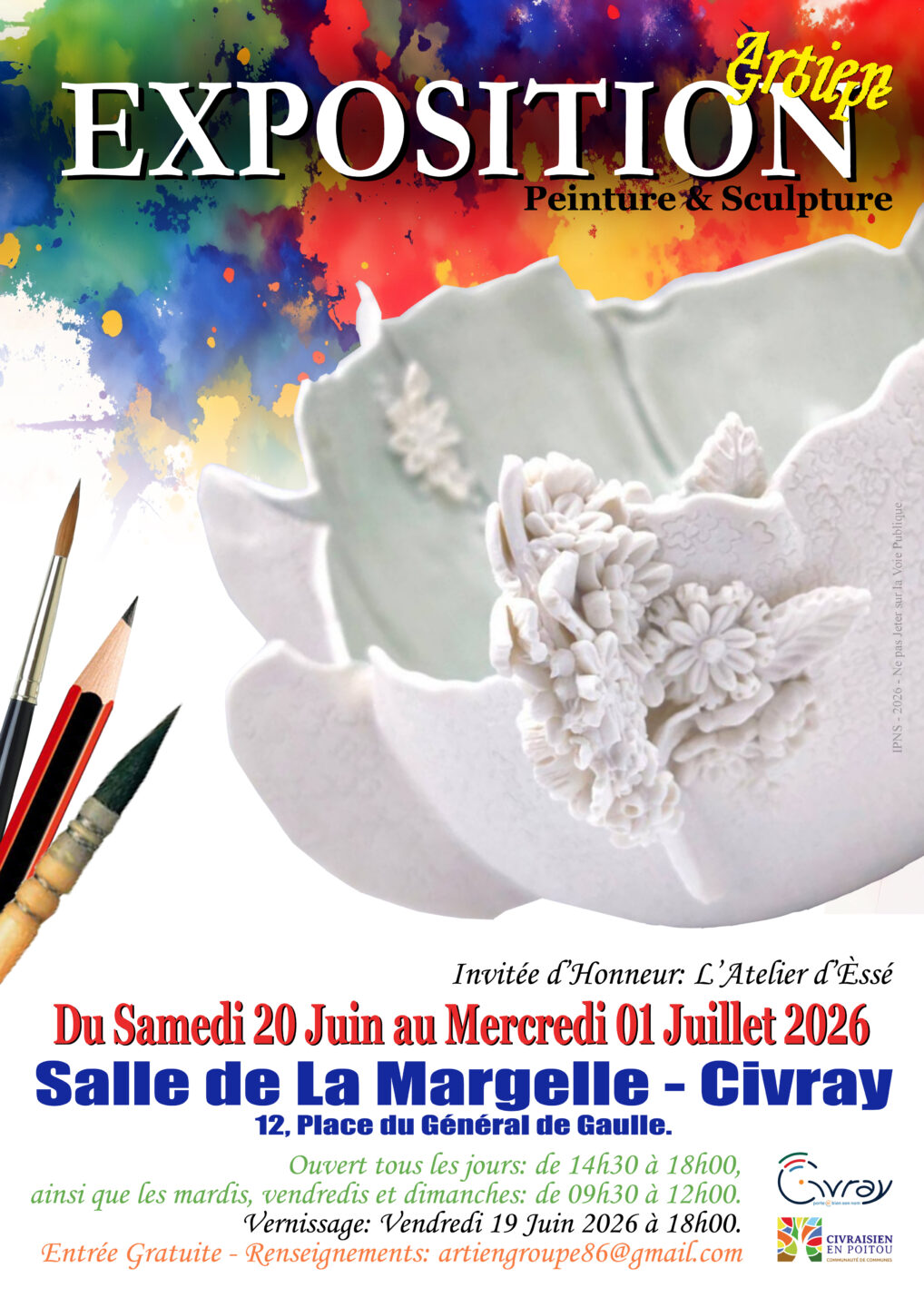 Exposition Peinture & Sculpture Salle de La Margelle Civray