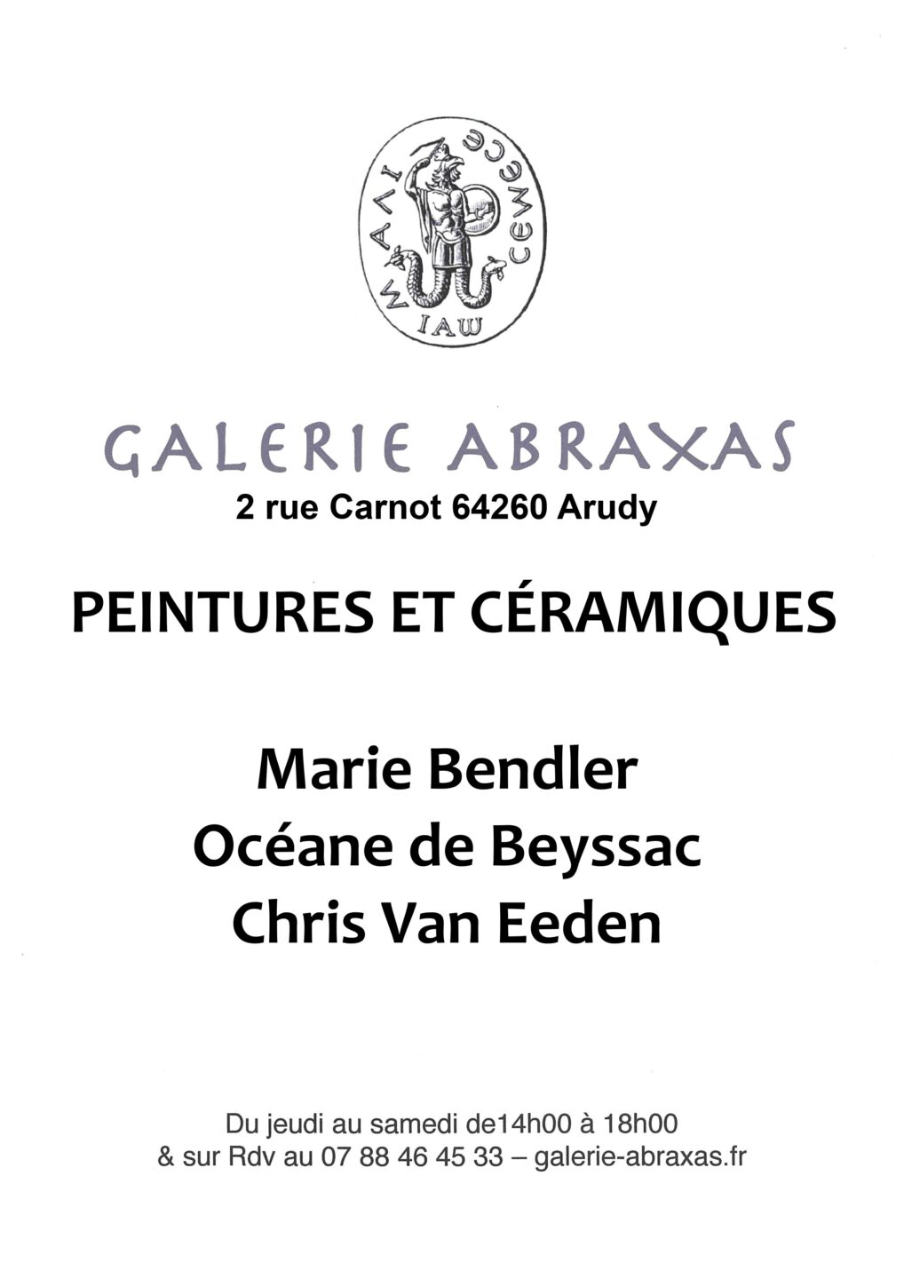 Exposition Peintures et céramiques Marie Bendler