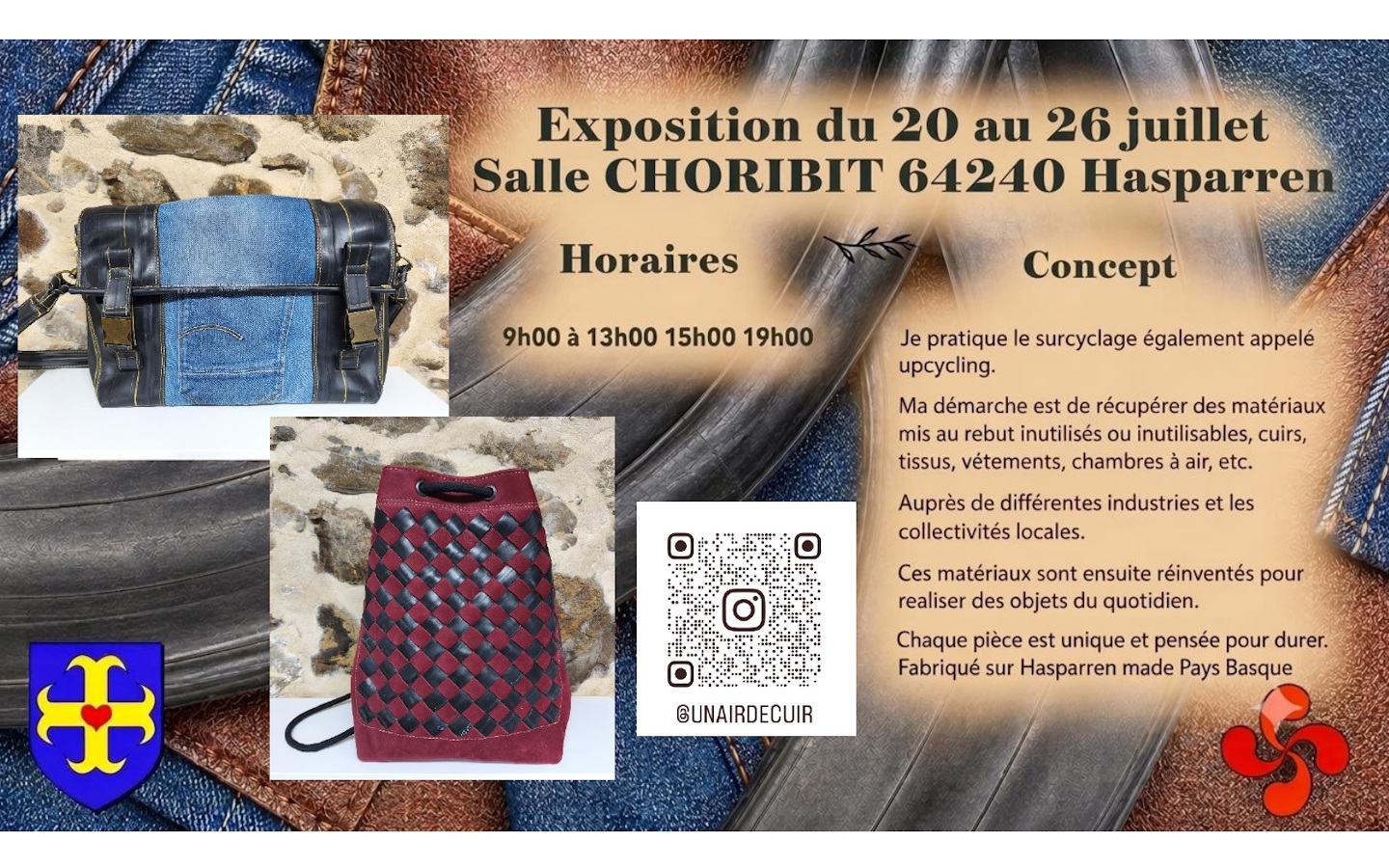 Exposition upsycling artisanal Salle Choribit Hasparren 2026-07-20