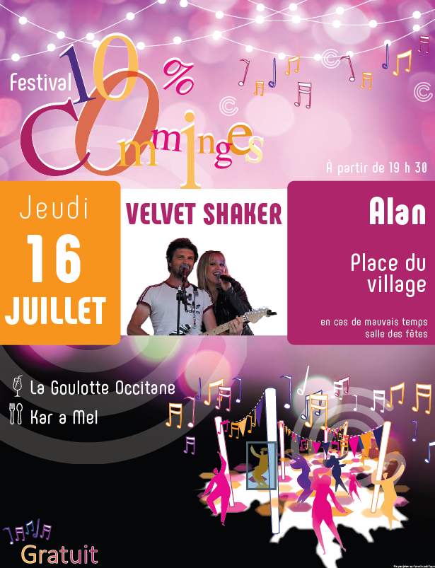 FESTIVAL 100% COMMINGES CONCERT VELVET SHAKER PLACE DU VILLAGE Alan 2026-07-16