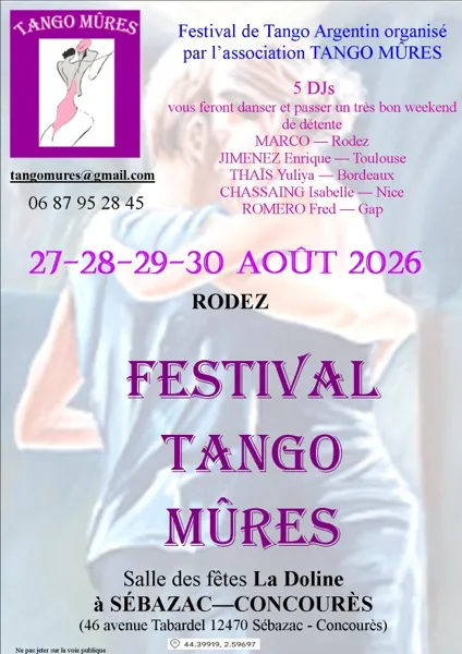 Festival de Tango Argentin 46 Avenue Tabardel Sébazac-Concourès 2026-08-27