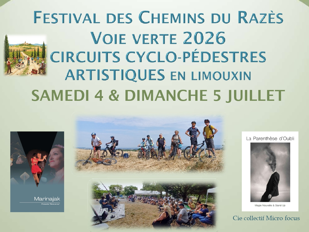 FESTIVAL DES CHEMINS DU RAZÈS VOIE VERTE 2026 Belvèze-du-Razès