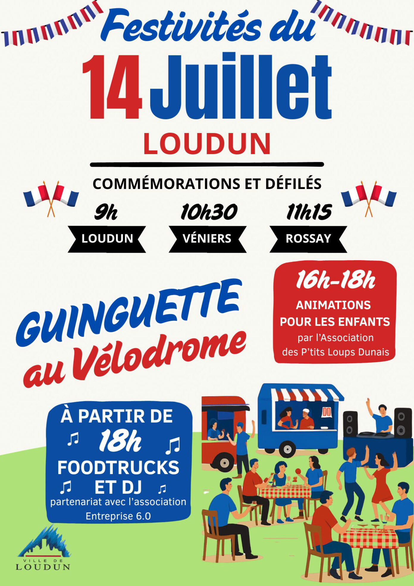 Festivité du 14 Juillet à Loudun Vélodrome Loudun