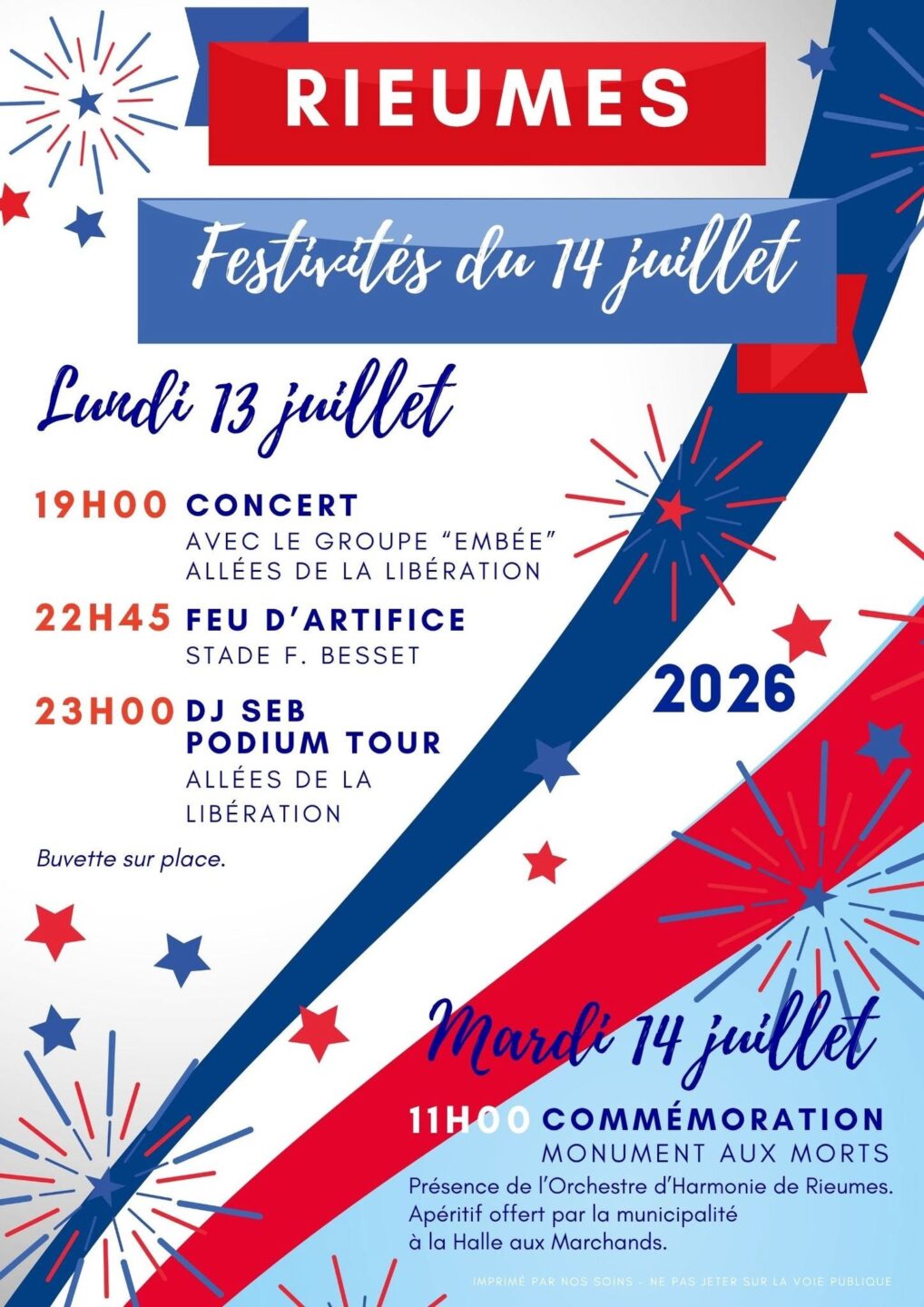 FESTIVITÉS DU 14 JUILLET Place du Foirail Rieumes