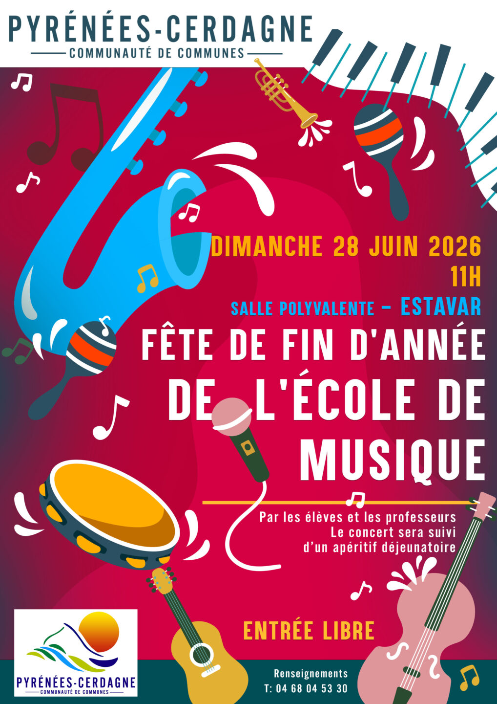 FÊTE DE FIN D&rsquo;ANNÉE DE L&rsquo;ÉCOLE DE MUSIQUE  Estavar