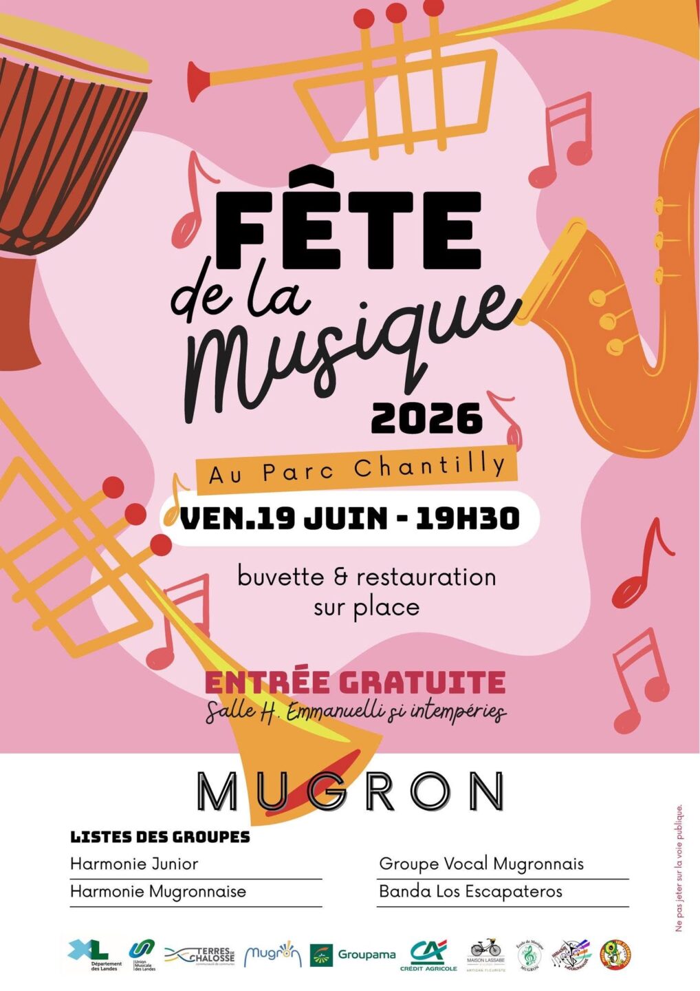 Fête de la musique 2026 parc chantilly Mugron