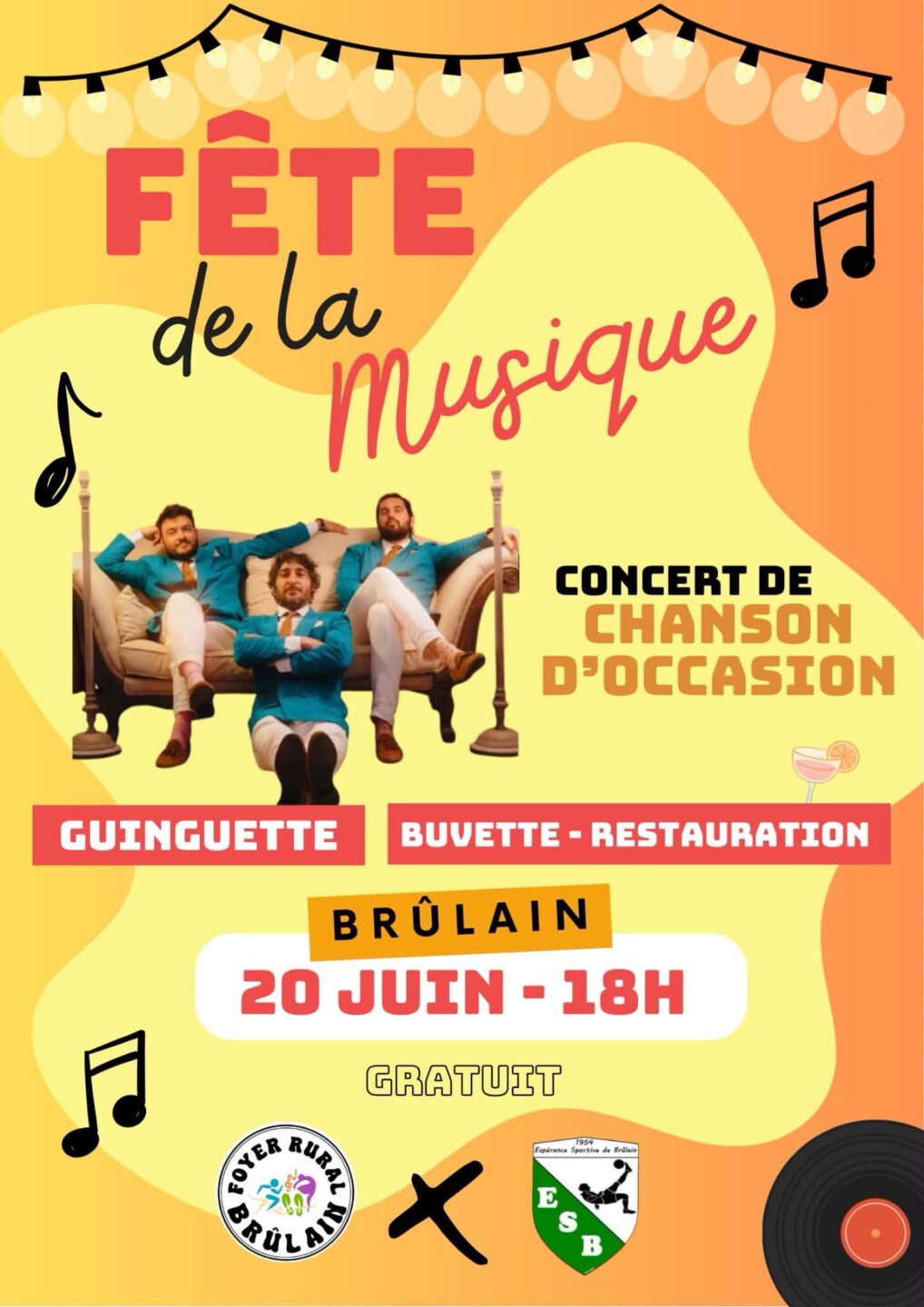 Fête de la Musique à Brûlain 2 Rue du Stade Brûlain 2026-06-20