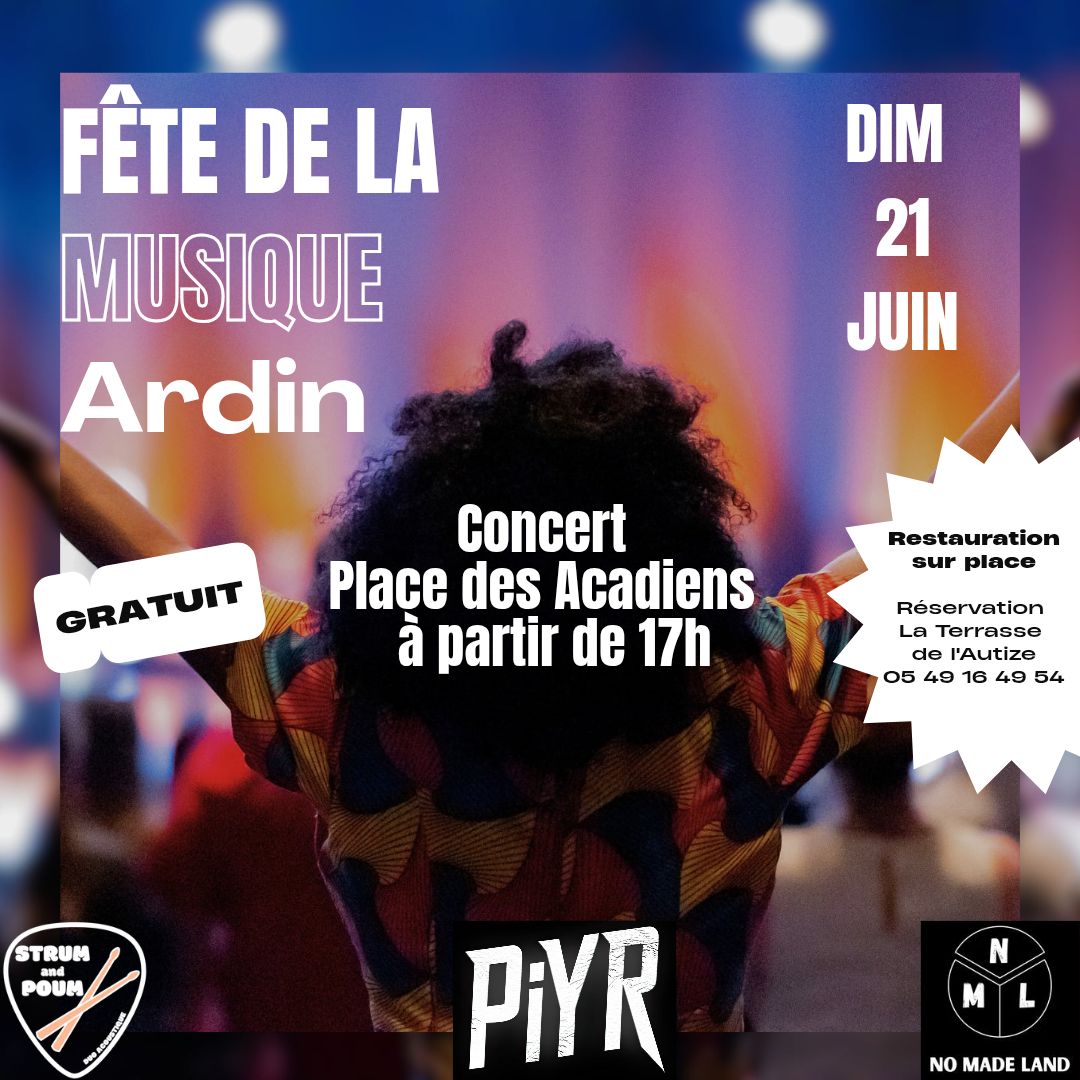 Fête de la musique Place des Acadiens Ardin 2026-06-21