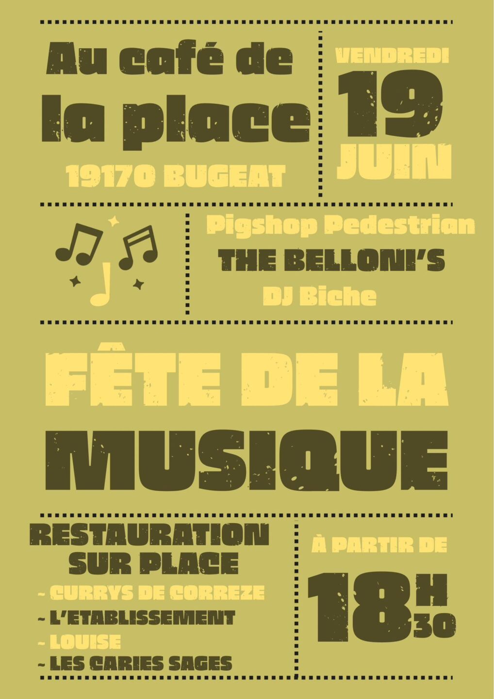 Fête de la Musique au Café de la Place Bugeat