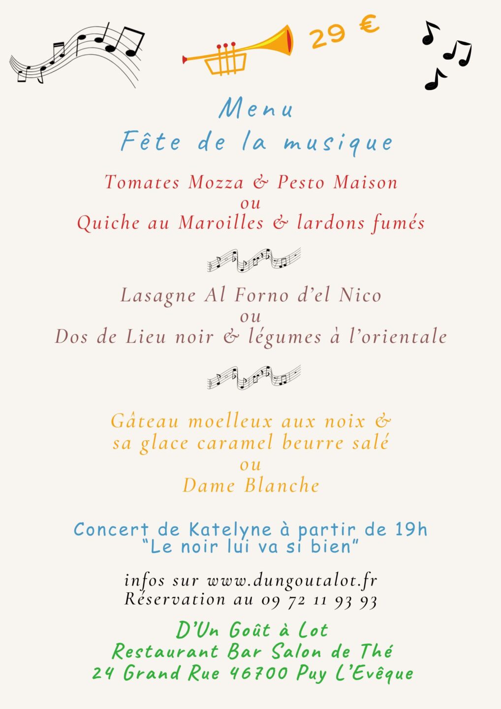 Fête de la musique au restaurant D&rsquo;un Goût à Lot  Puy-l&rsquo;Évêque