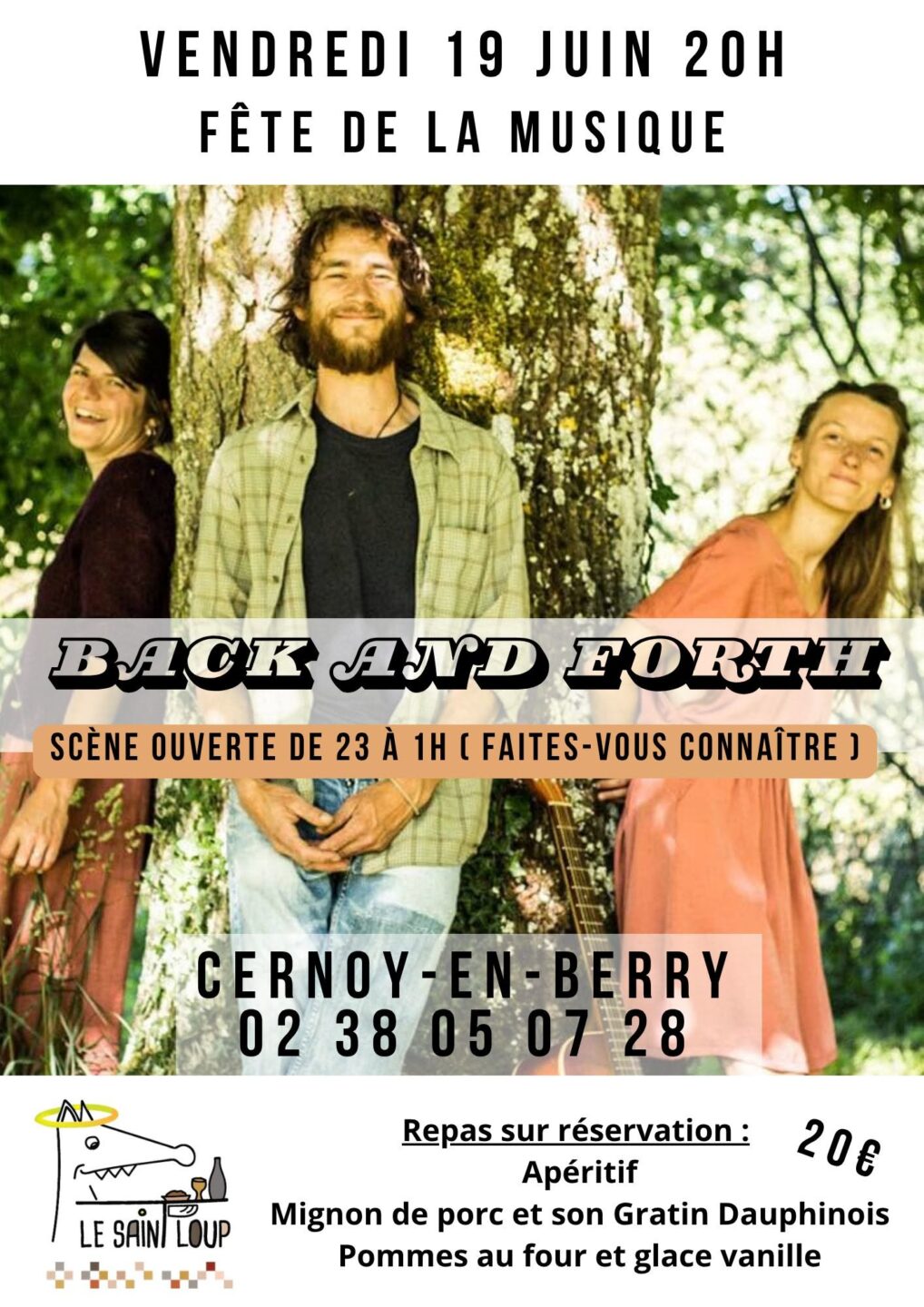Fête de la musique au Saint Loup avec Back and Forth  Cernoy-en-Berry
