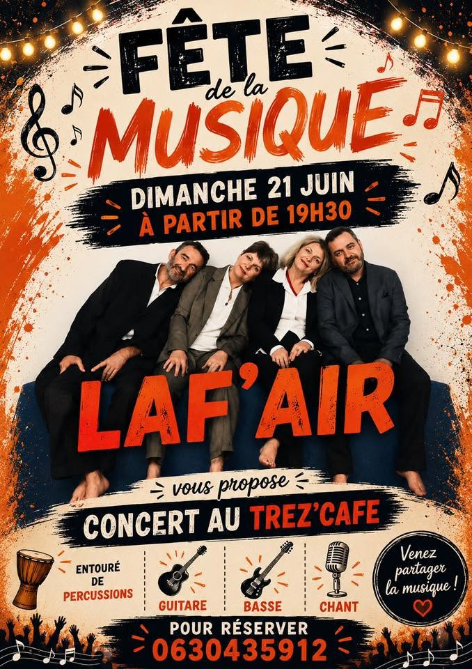 Fête de la musique au Tréz’Café avec Laf’air Ouzouer-sur-Trézée