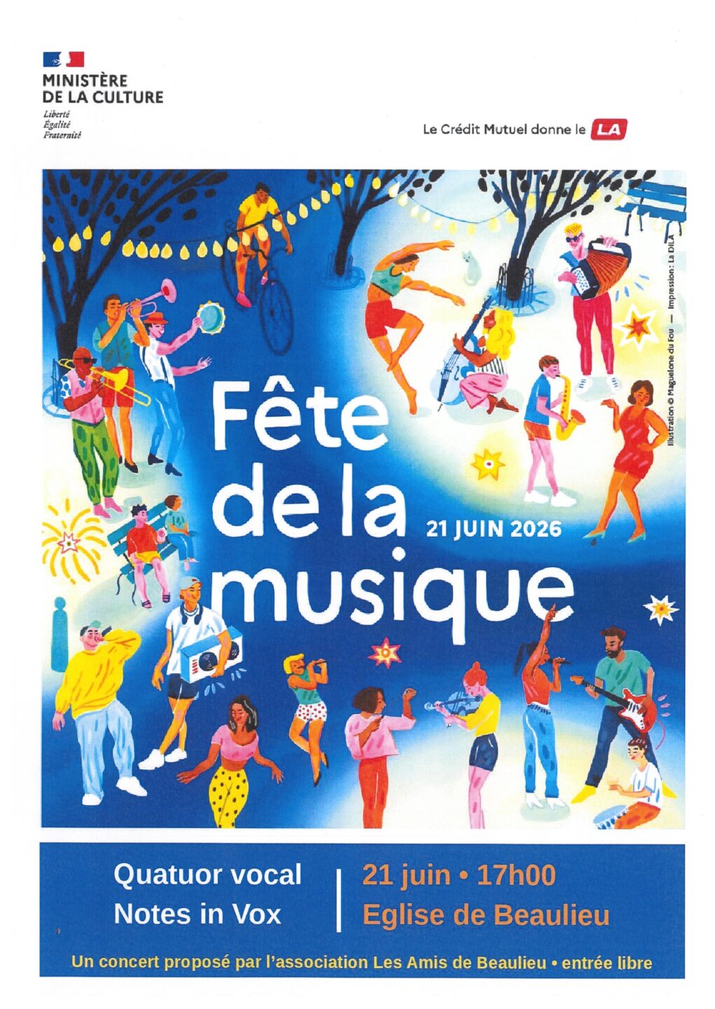 Fête de la musique avec le quator Notes in Vox Beaulieu-sur-Loire