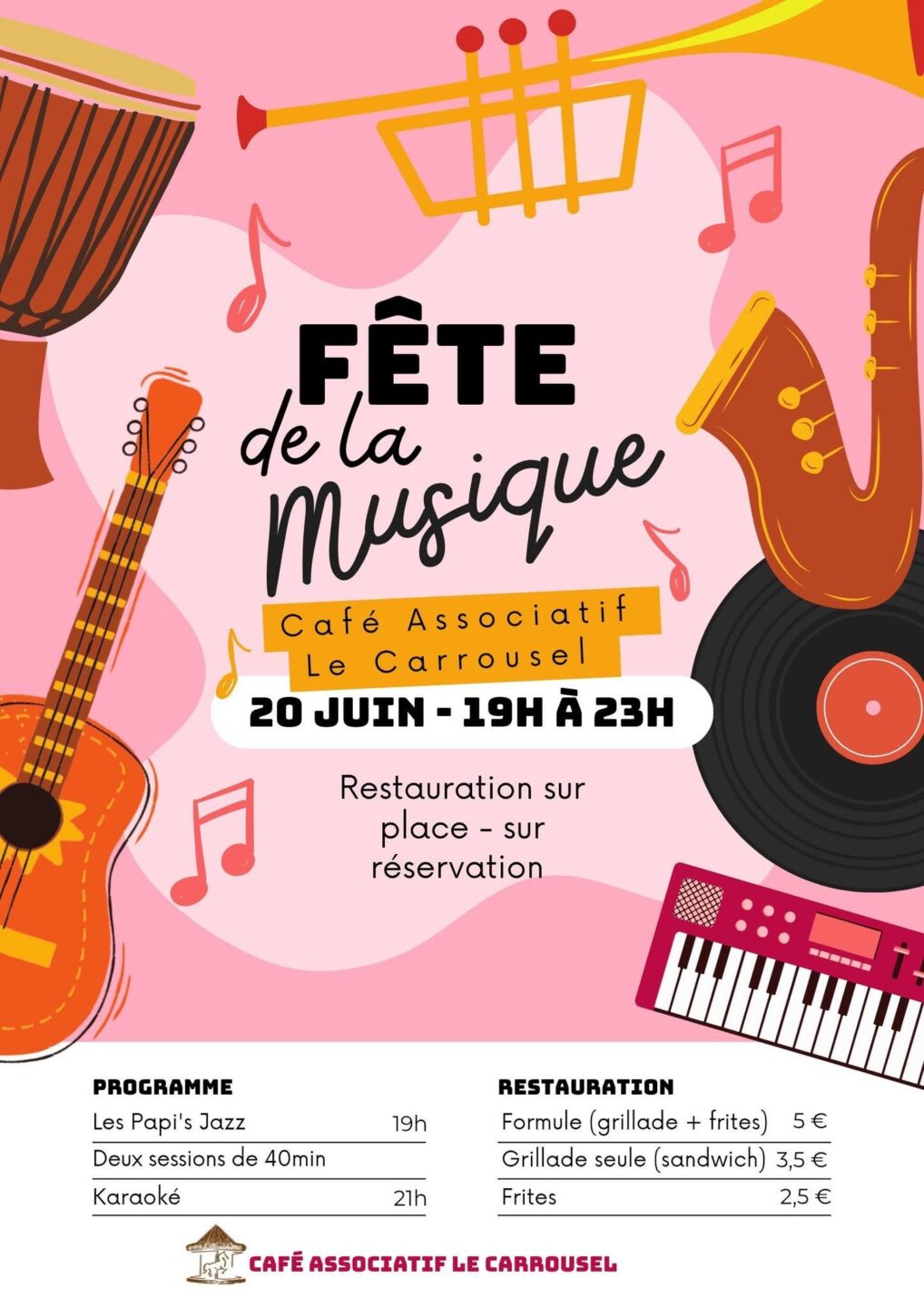 Fête de la musique Café Associatif Le Carrousel Saint-Julien-Beychevelle