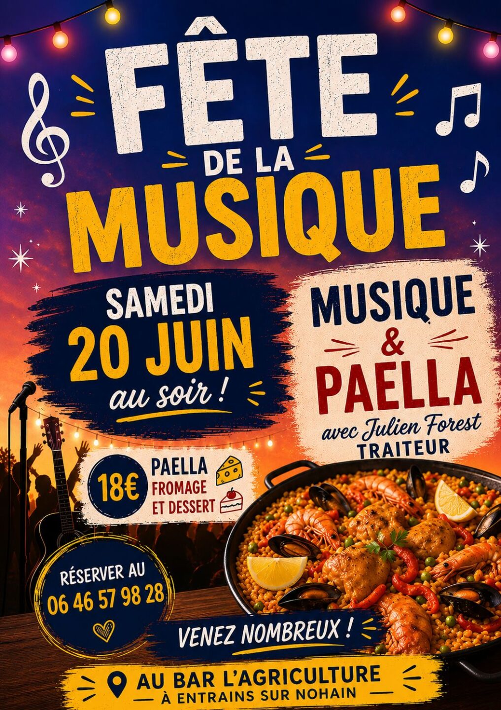 Fête de la musique Bar l’Agriculture Entrains-sur-Nohain
