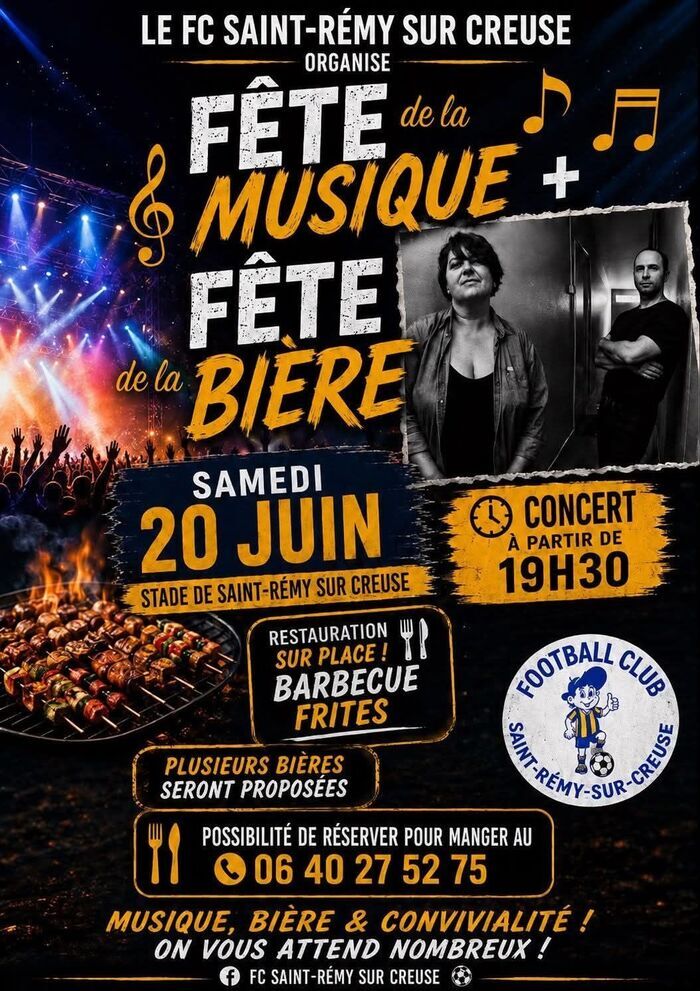 Fête de la musique et de la bière stade municipal Saint-Rémy-sur-Creuse