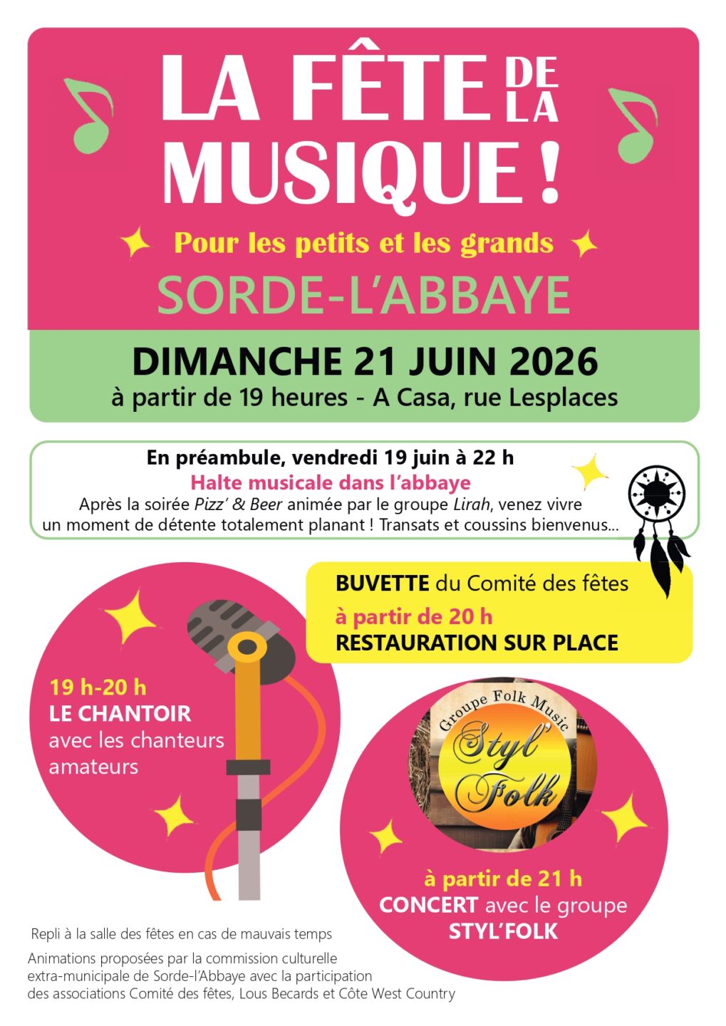 Fête de la musique Le chantoir Sorde-l’Abbaye