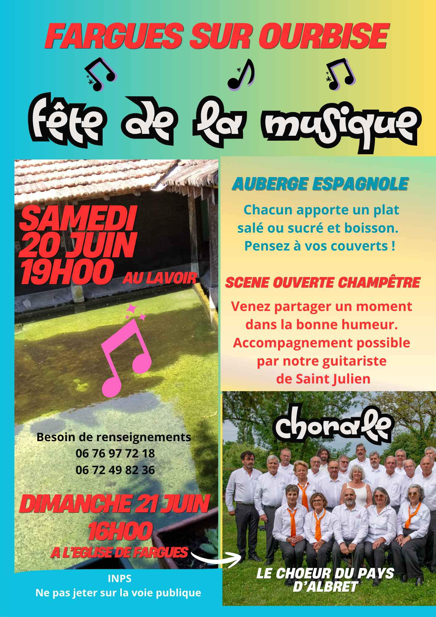 Fête de la musique scène ouverte champêtre  Fargues-sur-Ourbise
