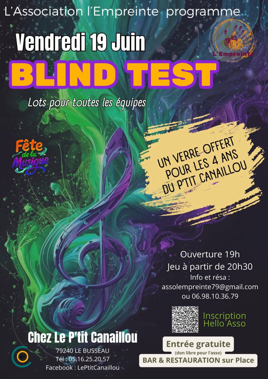 FETE DE LA MUSIQUE SOIREE BLIND TEST Le Busseau