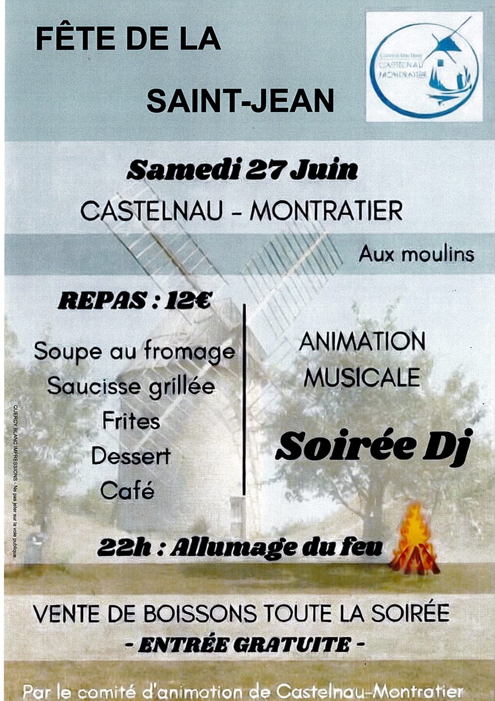 Fête de la Saint-Jean à Castelnau-Montratier Route des Moulins Castelnau Montratier-Sainte Alauzie