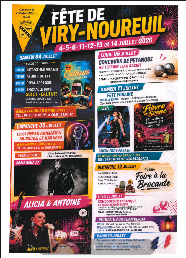 Fête de Viry-Noureuil  Viry-Noureuil 2026-07-04