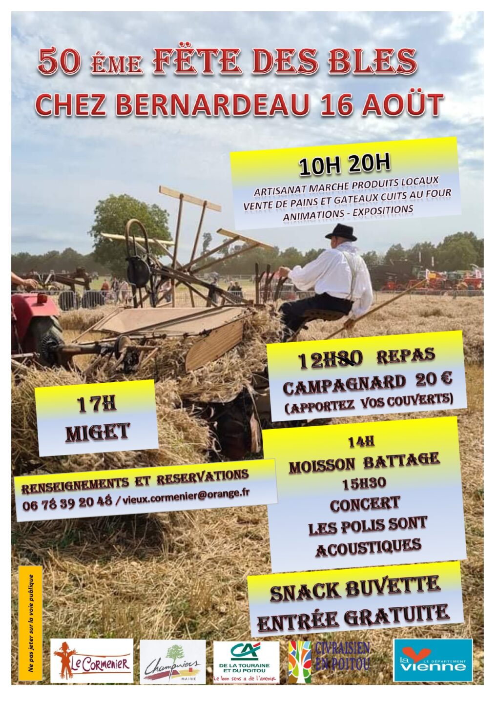 Fête des blés Site du Cormenier Champniers