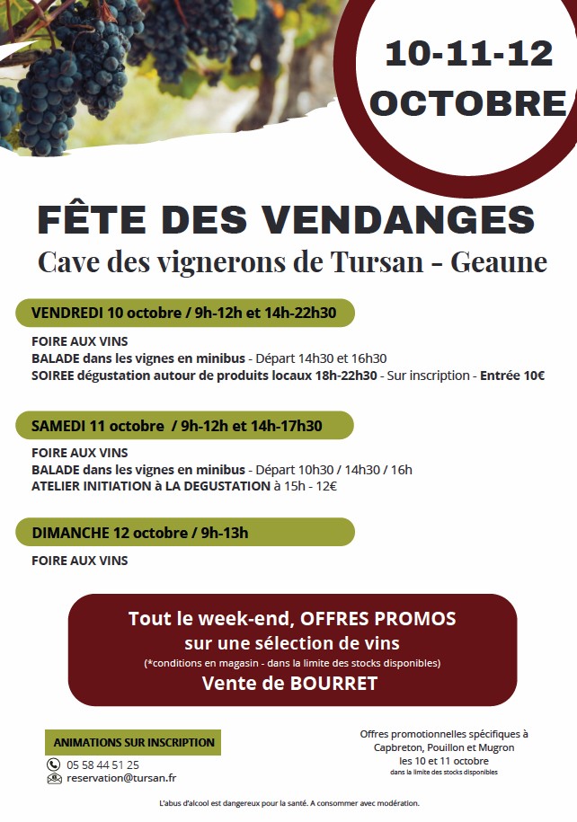 Fête des Vendanges Cave des Vignerons de Tursan Geaune