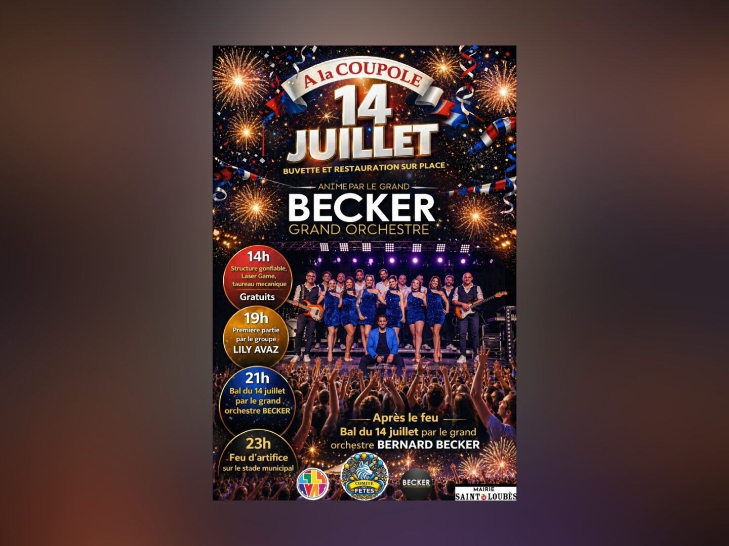Fête du 14 juillet à la Coupole animée par l’Orchestre Bernard Becker La Coupole Saint-Loubès