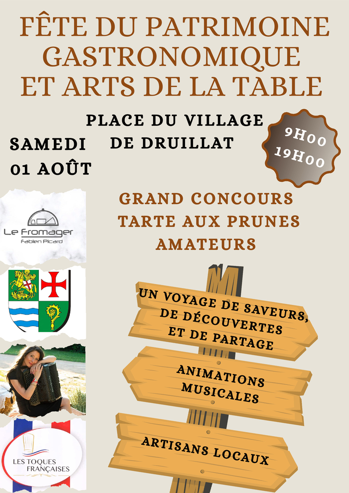 Fête du Patrimoine Gastronomique et Arts de la Table, Place du Village de Druillat, Druillat