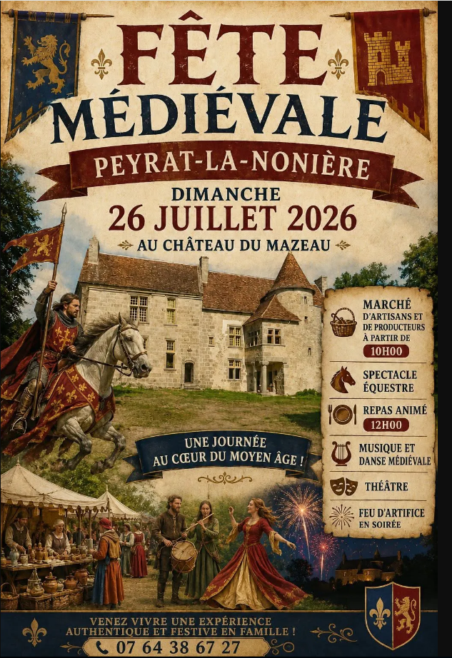 Fête Médiévale au Château du Mazeau  Peyrat-la-Nonière