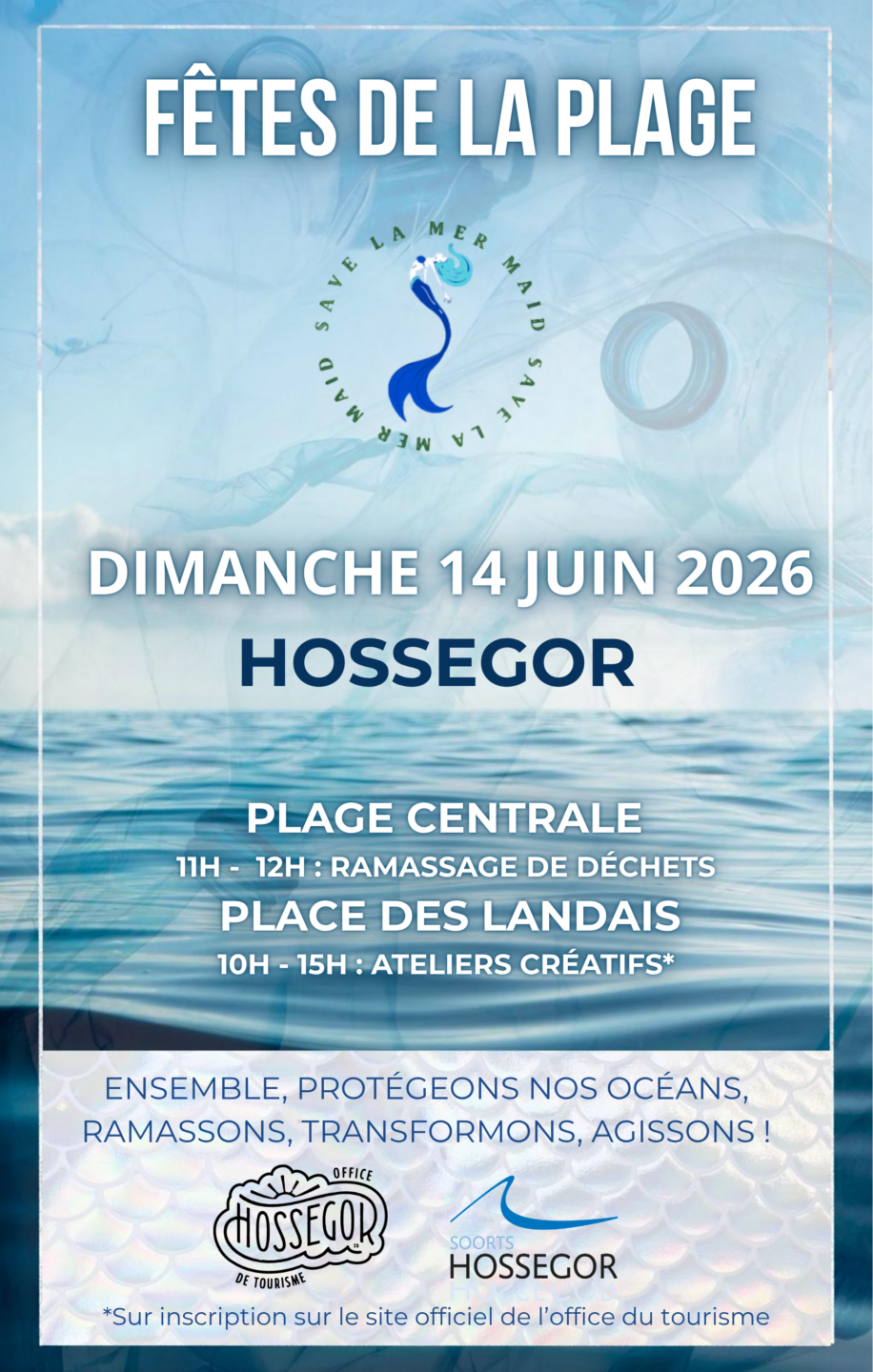 Fêtes de la plage Ramassage de déchets avec Save la Mermaid  Soorts-Hossegor