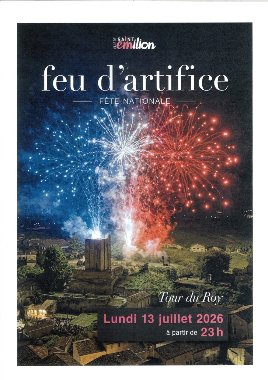 Feu d&rsquo;artifice de Saint-Emilion La Tour du Roy Saint-Émilion