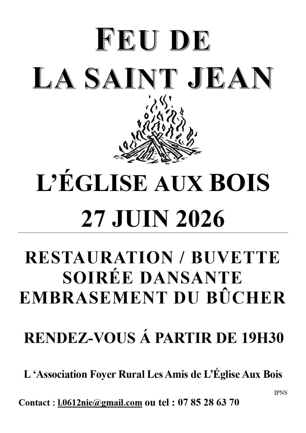 Feu de la Saint Jean à l’Eglise aux bois L’Église-aux-Bois
