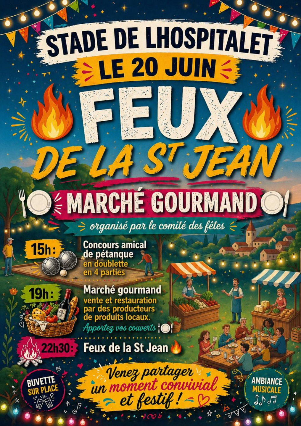 Feu de la Saint-Jean à Lhospitalet Lhospitalet