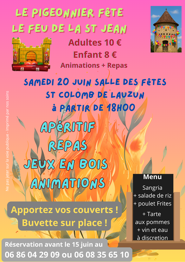 Feu de la St Jean Salle des fêtes Saint-Colomb-de-Lauzun