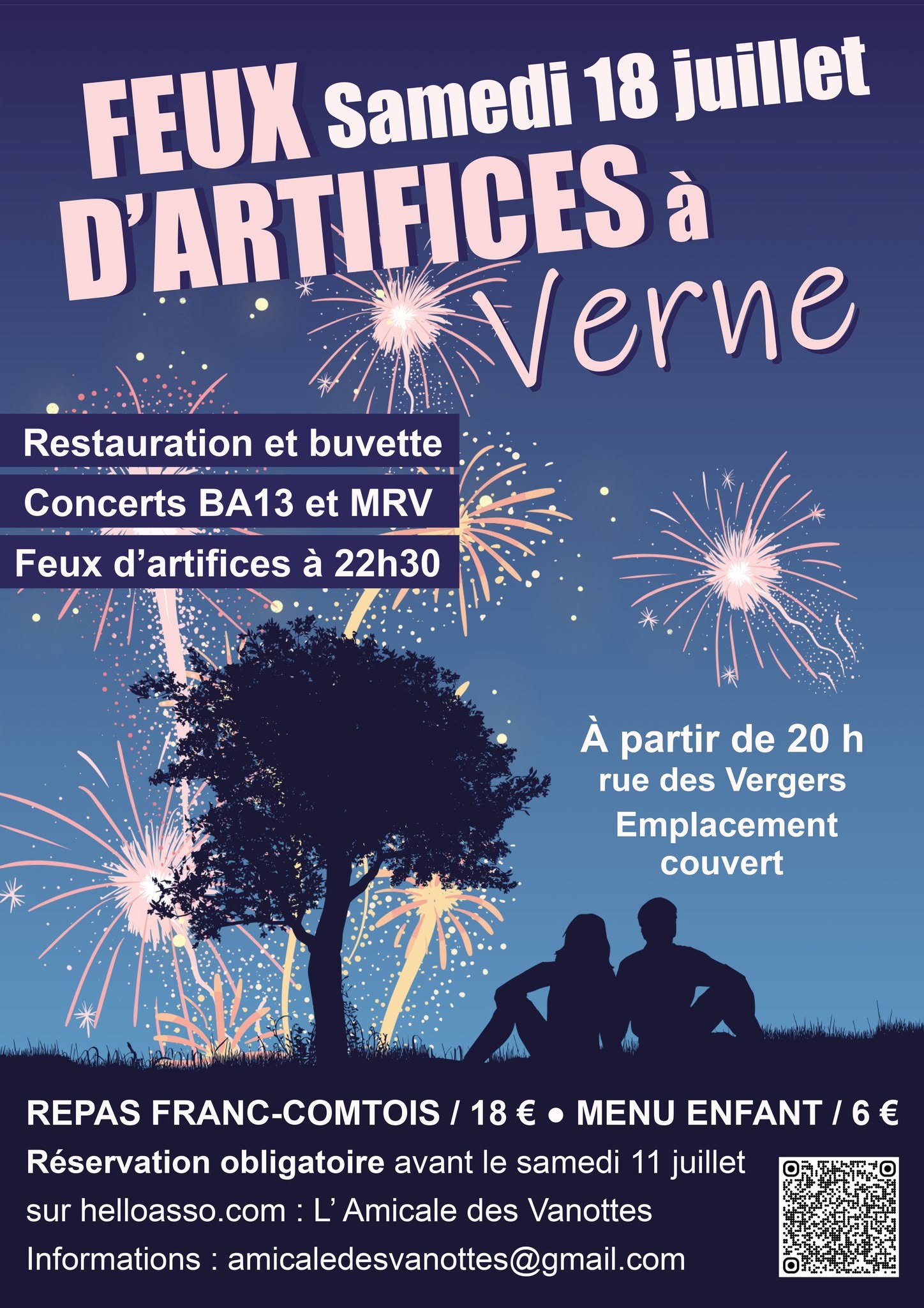 Feux d'artifice à Verne Centre du village Verne 2026-07-18