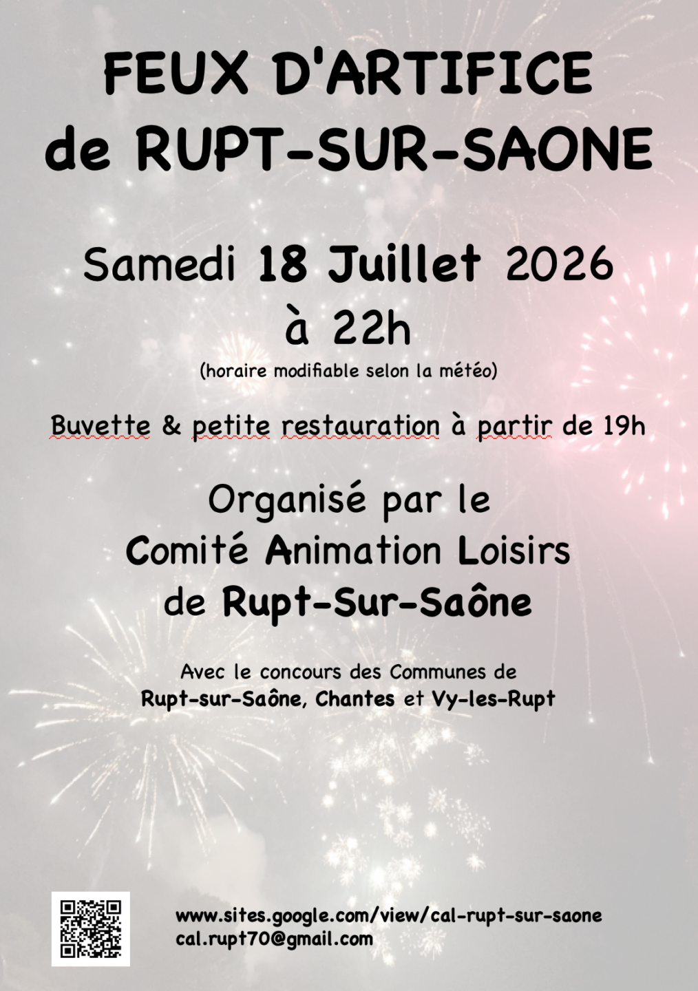 Feux d’artifice de Rupt-Sur-Saône Route de Chantes Rupt-sur-Saône