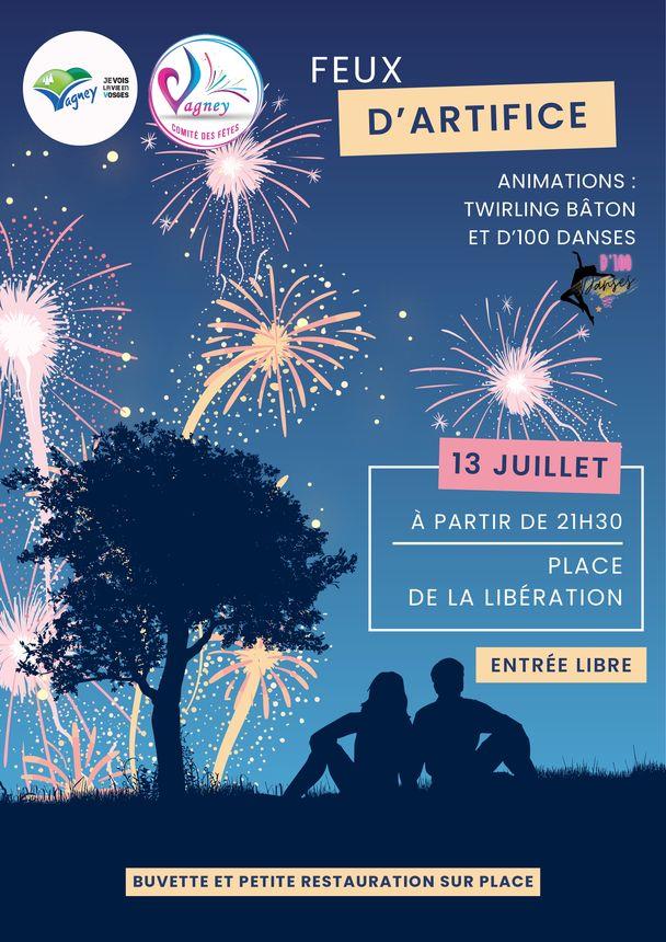 Feux d'artifice Place de la Libération Vagney 2026-07-13