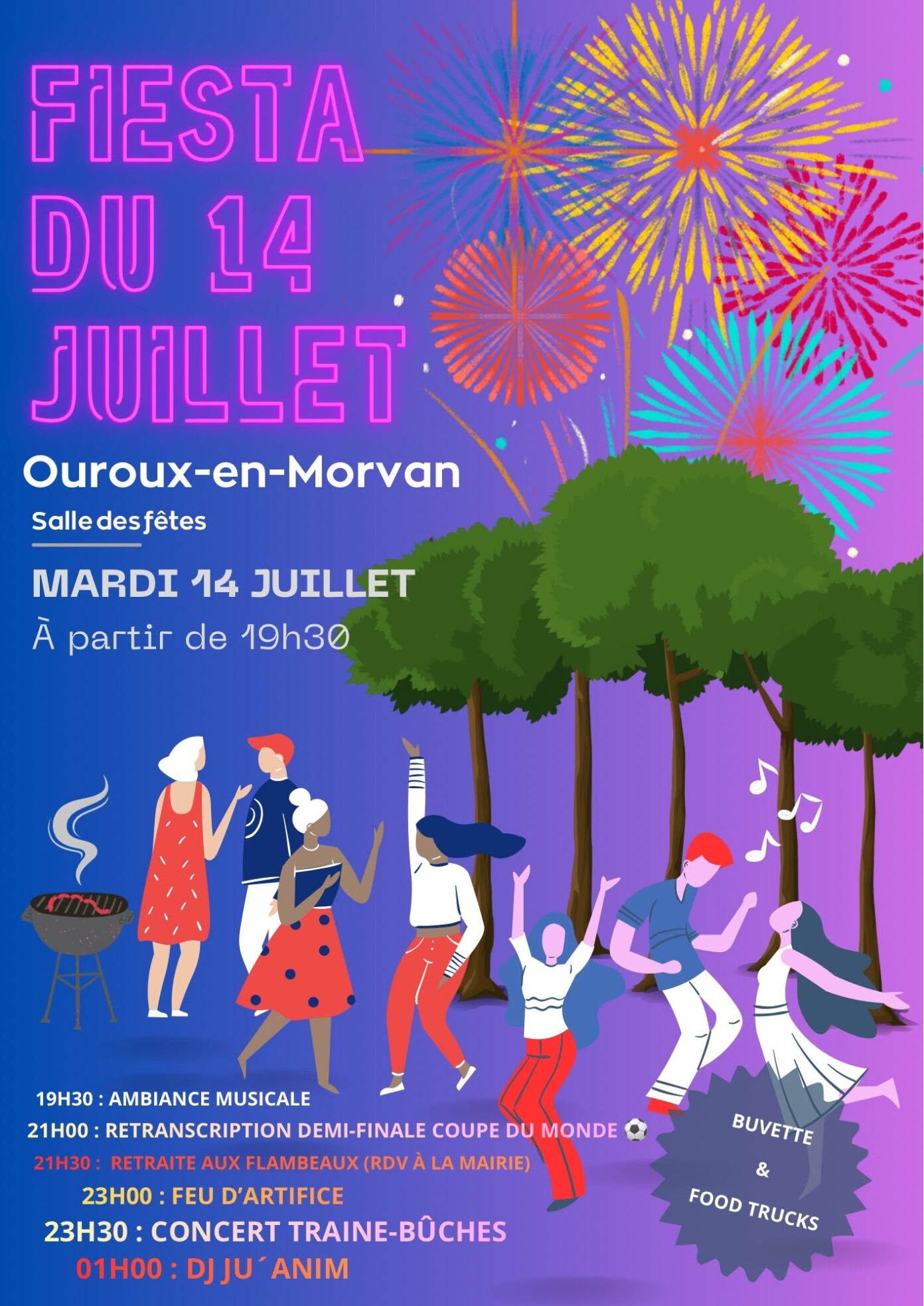 Fiesta du 14 juillet Salle des fêtes Ouroux-en-Morvan