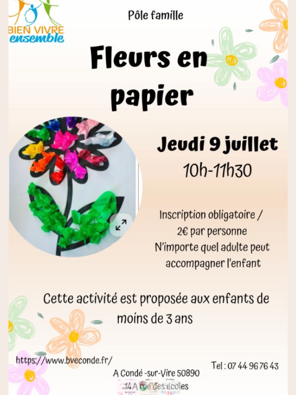 Fleurs en papiers  Condé-sur-Vire